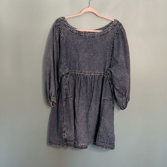 Free People Get Obsessed Cotton Denim Mini Dress - Picture 3 of 11
